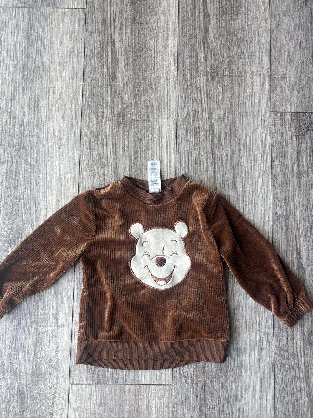 Disney Brown Corduroy Sweatshirt with Winnie the Pooh Face